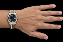 Afbeelding in Gallery-weergave laden, Rolex Datejust 16233 36mm Blauwe Romeinse Diamanten Wijzerplaat Tweekleurig Horloge
