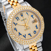 Afbeelding in Gallery-weergave laden, Rolex Datejust 16233 36mm Tweekleurig Horloge met Blauwe Oost-Arabische Wijzerplaat met Diamant-Pavé
