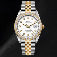 Afbeelding in Gallery-weergave laden, Rolex Datejust 16233 36mm Witte Diamanten Wijzerplaat Tweekleurig Horloge
