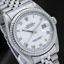 Afbeelding in Gallery-weergave laden, Rolex Datejust 16620 36mm Roestvrij Staal Horloge met Witte Romeinse Wijzerplaat
