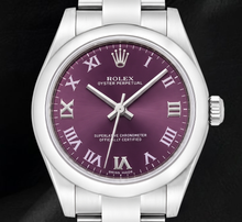 Afbeelding in Gallery-weergave laden, Rolex Datejust 177200 Paarse Romeinse Wijzerplaat 31mm Roestvrij Staal Horloge
