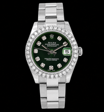 Afbeelding in Gallery-weergave laden, Rolex Datejust 178240 31mm Groene Diamanten Wijzerplaat Roestvrij Staal Horloge
