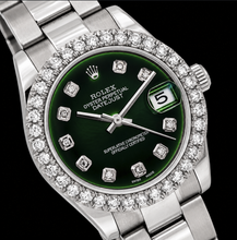 Afbeelding in Gallery-weergave laden, Rolex Datejust 178240 31mm Groene Diamanten Wijzerplaat Roestvrij Staal Horloge

