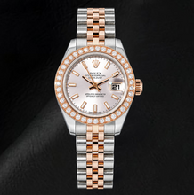 Afbeelding in Gallery-weergave laden, Rolex Datejust 179171 26mm Tweekleurig Horloge met Sundust Wijzerplaat met Streepindexen
