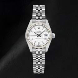 Rolex Datejust 179174 26mm Roestvrij Staal Horloge met Zilveren Lichtgevende Wijzerplaat met Streepindexen