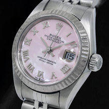 Afbeelding in Gallery-weergave laden, Rolex Datejust 26MM 69174 Roze Parelmoer Romeinse Wijzerplaat Roestvrij Staal Horloge
