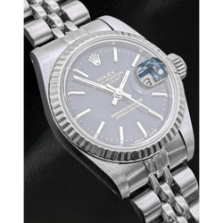 Rolex Datejust 26 mm Zwarte Wijzerplaat Roestvrijstalen Dameshorloge