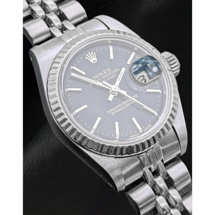 Rolex Datejust 26 mm Zwarte Wijzerplaat Roestvrijstalen Dameshorloge