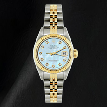 Afbeelding in Gallery-weergave laden, Rolex Datejust 26mm 69173 Blauw Parelmoer Diamanten Wijzerplaat Tweekleurig Horloge
