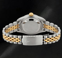 Afbeelding in Gallery-weergave laden, Rolex Datejust 26mm 6917 Champagne Romeinse Wijzerplaat Diamanten Lunette Tweekleurig Horloge
