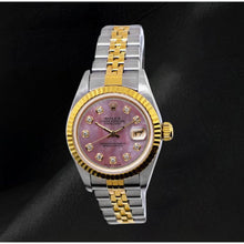 Afbeelding in Gallery-weergave laden, Rolex Datejust 26mm Parelmoeren Diamanten Wijzerplaat Jaar 2002 Tweekleurig Horloge
