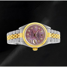 Afbeelding in Gallery-weergave laden, Rolex Datejust 26mm Parelmoeren Diamanten Wijzerplaat Jaar 2002 Tweekleurig Horloge
