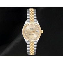 Afbeelding in Gallery-weergave laden, Rolex Datejust 28 mm Champagne Diamanten Wijzerplaat Dameshorloge 279173
