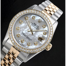 Afbeelding in Gallery-weergave laden, Rolex Datejust 31 mm Wit Parelmoer Diamant Wijzerplaat Two Tone Horloge

