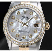 Afbeelding in Gallery-weergave laden, Rolex Datejust 31 mm Wit Parelmoer Diamant Wijzerplaat Two Tone Horloge
