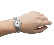 Afbeelding in Gallery-weergave laden, Rolex Datejust 31 mm Wit parelmoer diamanten wijzerplaat roestvrij staal horloge P8
