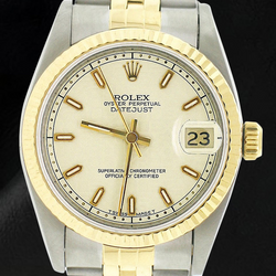 Rolex Datejust 31 mm dameshorloge met tweekleurige ivoorkleurige wijzerplaat