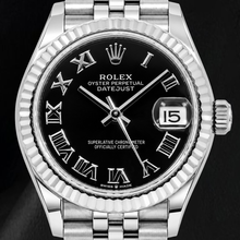 Afbeelding in Gallery-weergave laden, Rolex Datejust 31mm 278274 Zwarte Romeinse Wijzerplaat Roestvrij Staal Horloge
