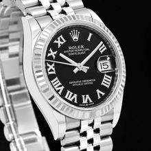 Afbeelding in Gallery-weergave laden, Rolex Datejust 31mm 278274 Zwarte Romeinse Wijzerplaat Roestvrij Staal Horloge
