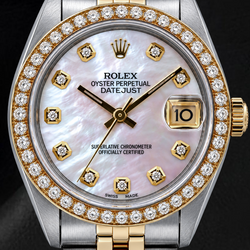 Rolex Datejust 31mm 68273 Roze Parelmoer Diamanten Wijzerplaat Tweekleurig Horloge