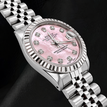 Afbeelding in Gallery-weergave laden, Rolex Datejust 31mm Roze Parelmoer Diamanten Wijzerplaat Roestvrij Staal
