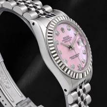 Afbeelding in Gallery-weergave laden, Rolex Datejust 31mm Roze Parelmoer Diamanten Wijzerplaat Roestvrij Staal

