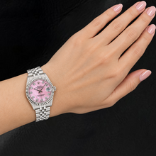 Afbeelding in Gallery-weergave laden, Rolex Datejust 31mm Roze Parelmoer Diamanten Wijzerplaat Roestvrij Staal
