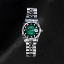 Afbeelding in Gallery-weergave laden, Rolex Datejust 36 mm Groen Diamant Wijzerplaat Roestvrijstalen Horloge
