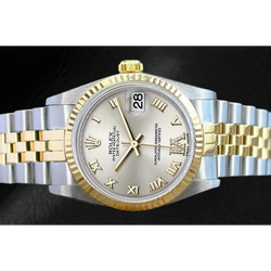Rolex Datejust 36 mm Zilveren Romeinse Wijzerplaat Two Tone Horloge