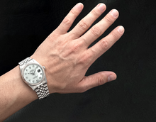 Afbeelding in Gallery-weergave laden, Rolex Datejust 36 mm wit parelmoeren Natuurlijke echte diamant ( niet in het laboratorium gekweekt )en wijzerplaat roestvrij staal horloge
