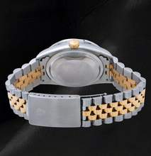 Afbeelding in Gallery-weergave laden, Rolex Datejust 36mm 16013 Tweekleurig horloge met pavé diamanten en regenboog uurmarkeringen wijzerplaat

