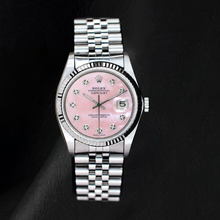 Afbeelding in Gallery-weergave laden, Rolex Datejust 36mm Roze Parelmoer Diamanten Wijzerplaat Roestvrij Staal
