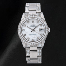 Afbeelding in Gallery-weergave laden, Rolex Datejust 68240 31 mm Wit Parelmoer Diamanten Wijzerplaat Roestvrij Staal Horloge
