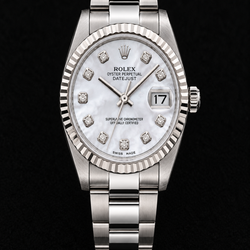 Rolex Datejust 68241 31mm Wit Parelmoer Diamanten Wijzerplaat Roestvrij Staal Horloge