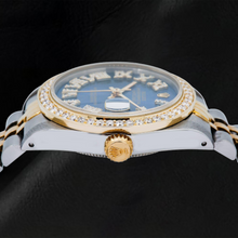 Afbeelding in Gallery-weergave laden, Rolex Datejust 6824 31mm Blauwe Romeinse Diamanten Wijzerplaat Tweekleurig Jubilee-armband Horloge
