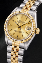 Afbeelding in Gallery-weergave laden, Rolex Datejust 6824 31mm Champagne Wijzerplaat met Streepindexen Tweekleurig Horloge
