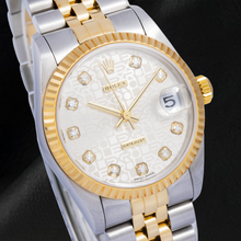 Afbeelding in Gallery-weergave laden, Rolex Datejust 6824 31mm Zilveren Jubilee Diamanten Wijzerplaat Tweekleurig Jubilee-armband Horloge
