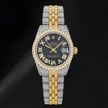 Afbeelding in Gallery-weergave laden, Rolex Datejust 68273 31mm Zwarte Romeinse Diamanten Wijzerplaat Tweekleurig Horloge
