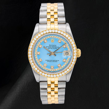 Afbeelding in Gallery-weergave laden, Rolex Datejust 68273 31mm Blauwe Diamanten Wijzerplaat Tweekleurig Horloge

