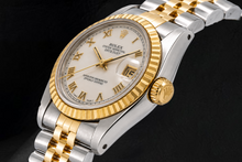 Afbeelding in Gallery-weergave laden, Rolex Datejust 68273 31mm Ivoorkleurige Romeinse Wijzerplaat Tweekleurig Horloge
