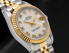 Afbeelding in Gallery-weergave laden, Rolex Datejust 68273 31mm Ivoorkleurige Romeinse Wijzerplaat Tweekleurig Horloge
