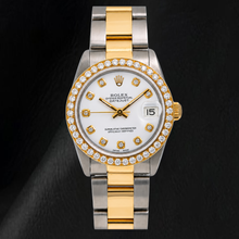 Afbeelding in Gallery-weergave laden, Rolex Datejust 68273 31mm Witte Diamanten Wijzerplaat Tweekleurig Horloge
