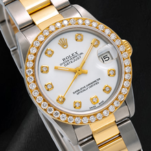 Afbeelding in Gallery-weergave laden, Rolex Datejust 68273 31mm Witte Diamanten Wijzerplaat Tweekleurig Horloge
