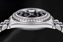 Afbeelding in Gallery-weergave laden, Rolex Datejust 68274 31mm Zwarte Diamanten Wijzerplaat Roestvrij Staal Horloge
