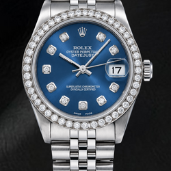 Rolex Datejust 68274 31mm Blauwe Diamanten Wijzerplaat Roestvrij Staal Horloge