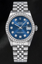 Afbeelding in Gallery-weergave laden, Rolex Datejust 68274 31mm Blauwe Diamanten Wijzerplaat Roestvrij Staal Horloge
