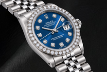 Afbeelding in Gallery-weergave laden, Rolex Datejust 68274 31mm Blauwe Diamanten Wijzerplaat Roestvrij Staal Horloge
