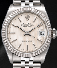 Afbeelding in Gallery-weergave laden, Rolex Datejust 68274 31mm Zilveren Tapisserie Wijzerplaat met Streepindexen Roestvrij Staal Horloge

