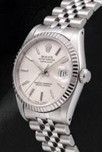 Afbeelding in Gallery-weergave laden, Rolex Datejust 68274 31mm Zilveren Tapisserie Wijzerplaat met Streepindexen Roestvrij Staal Horloge
