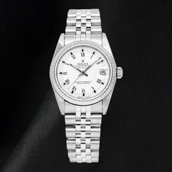 Rolex Datejust 68274 31mm Witte Romeinse Wijzerplaat Roestvrij Staal Jubilee-armband Horloge